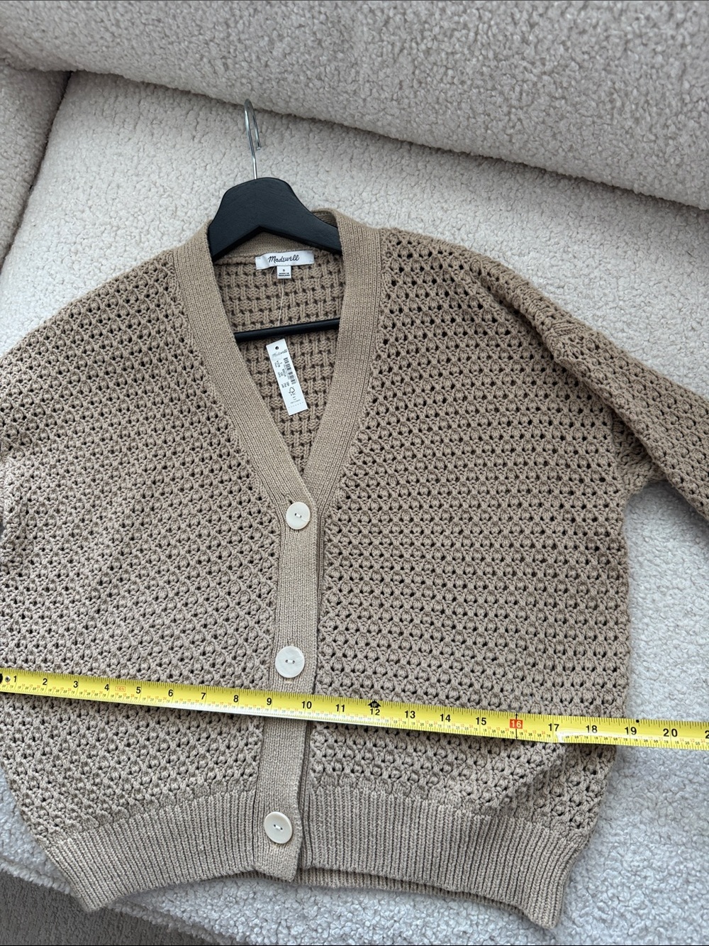 Madewell Open Stitch Cotton Crop Cardigan Size S NWT - Picture 11 of 13